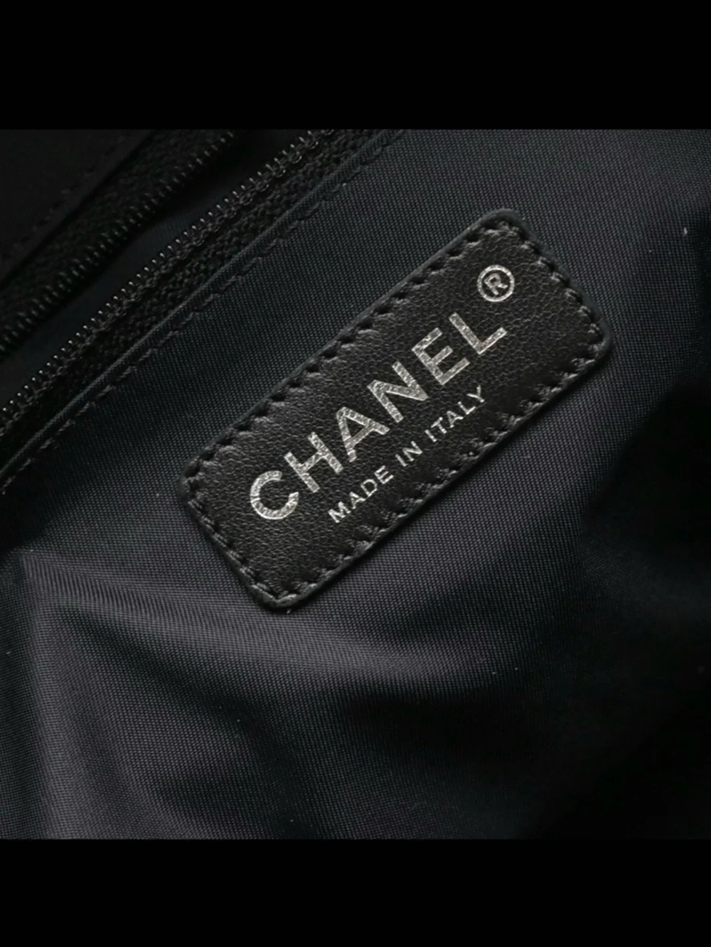 CHANEL Paris Biarritz Tote, Black Quilted Coated Canvas w Top Handles  Zip Pouch - Picture 6 of 7